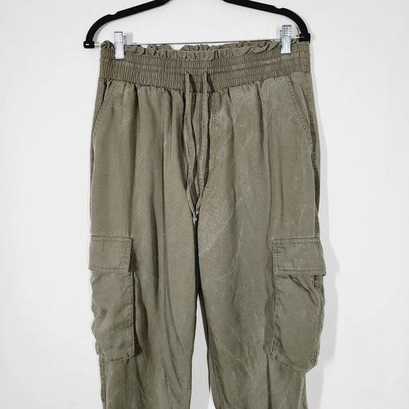 Abercrombie & Fitch Joggers DIstressed Olive Green Fatigue Cargo Jogger Pants Lg - Picture 3 of 10